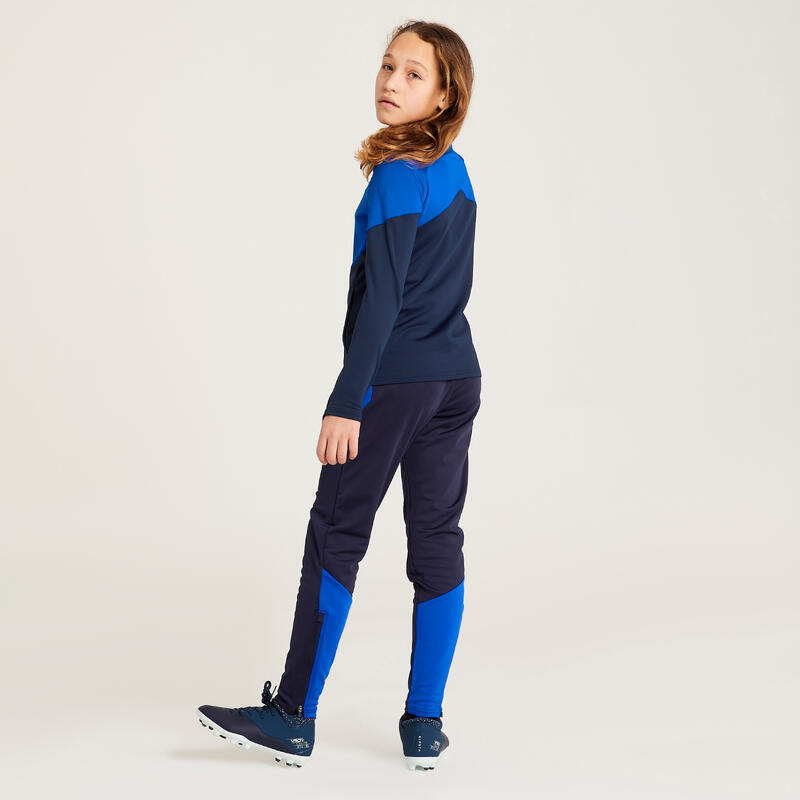 SWEAT DE FOOTBALL 1/2 ZIP FILLE VIRALTO BLEU