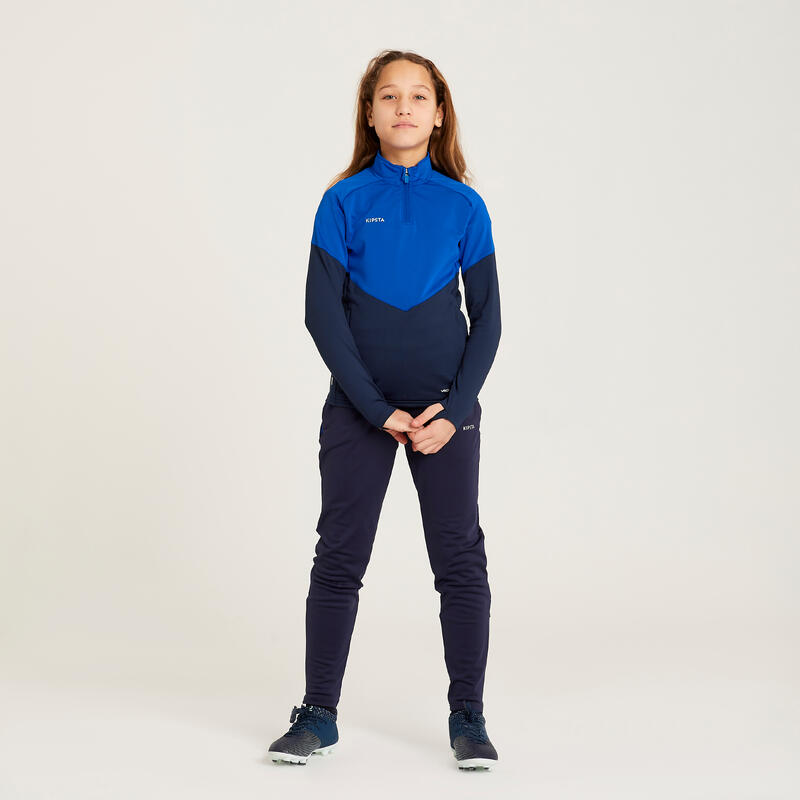 Pantalón de cándal fútbol Niña para entrenamiento Viralto azul