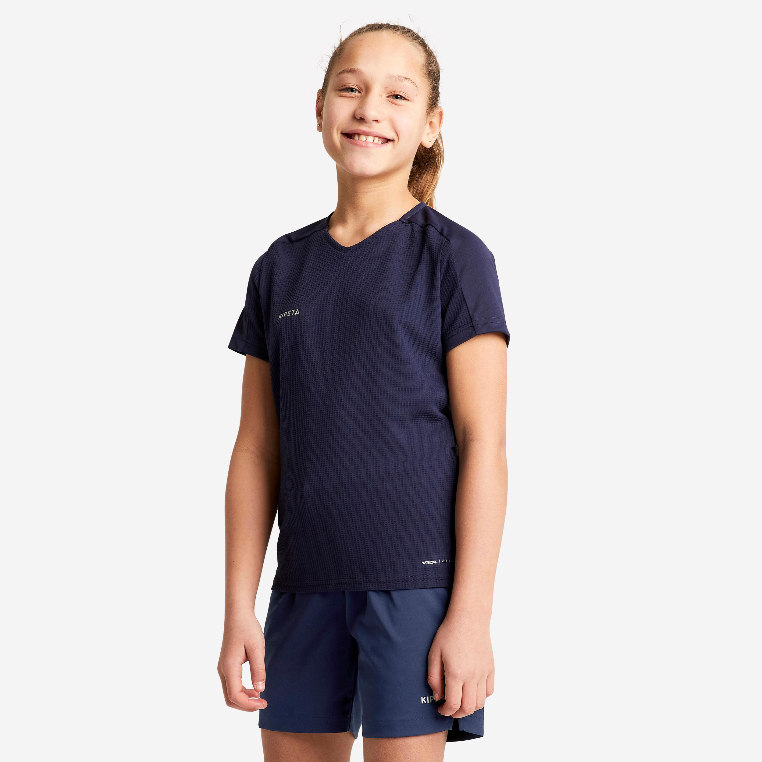 KIPSTA Dievčenský futbalový dres Viralto modrý 113-122 cm