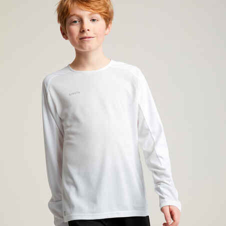 Vaikiški futbolo marškinėliai ilgomis rankovėmis „Viralto Club“, balti