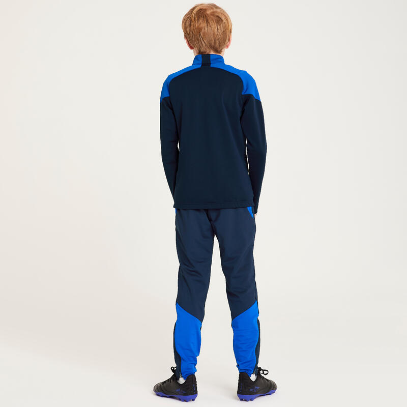 Kinder Fussball Sweatshirt mit Reissverschluss - VIRALTO Club marineblau/blau