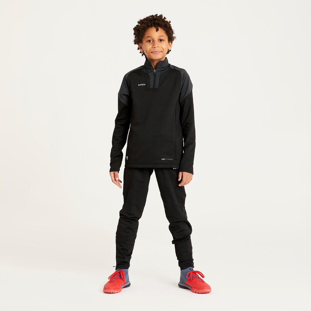 Kinder Fussball Sweatshirt 1/2 Zip - Viralto schwarz/lila