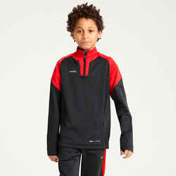 Kids' 1/2 Zip Football Sweatshirt Viralto Club - Red & Carbon Grey