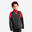Voetbalsweater met halve rits voor kinderen VIRALTO CLUB rood en carbongrijs