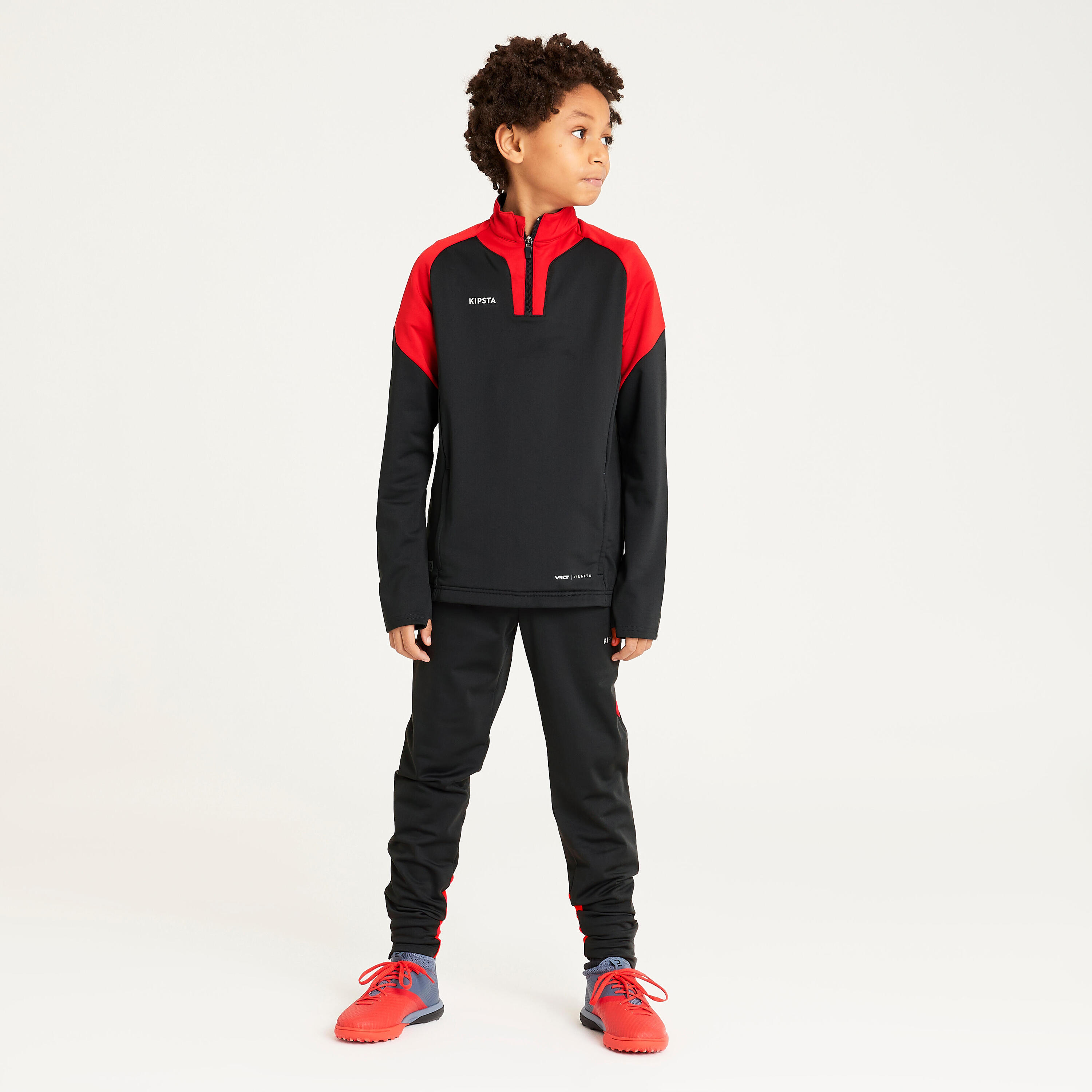 KIPSTA Voetbal trainingsbroek kind Viralto Club antracietgrijs/rood