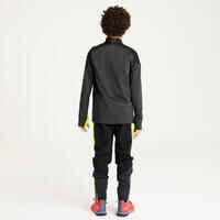 Kids' Football 1/2 Zip Sweatshirt Viralto Solo - Black/Grey/Neon Yellow.