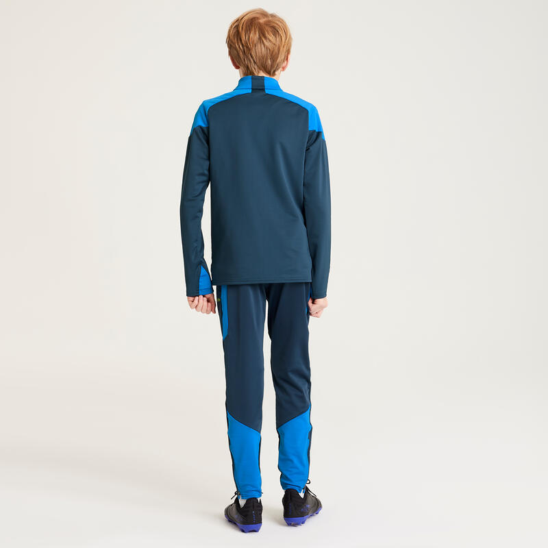Voetbal training top kind Viralto Solo blauw/grijs/fluogeel