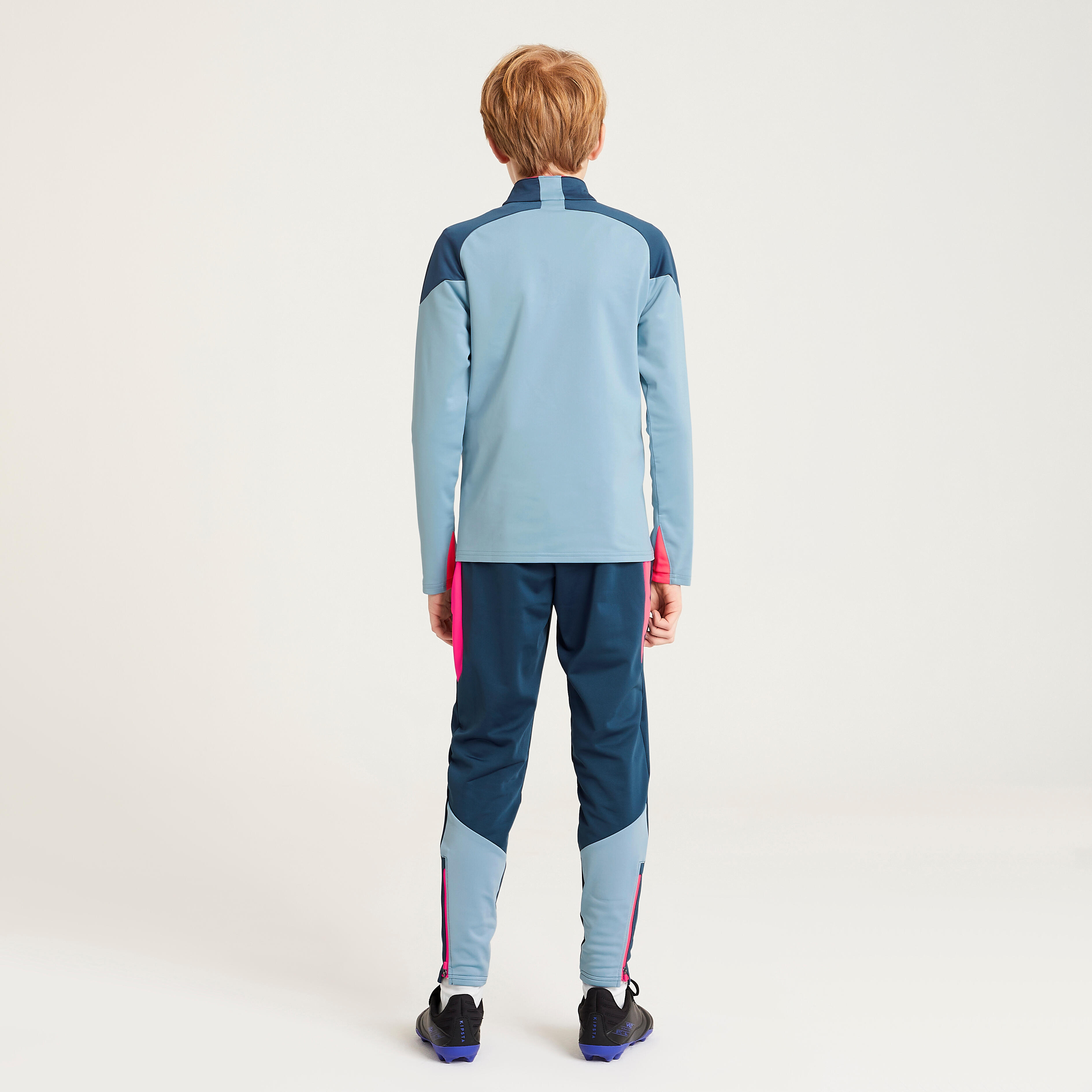 KIPSTA Detská futbalová mikina Viralto Solo s 1/2 zipsom modrá 8-9 r (131-140 cm) · záber 9
