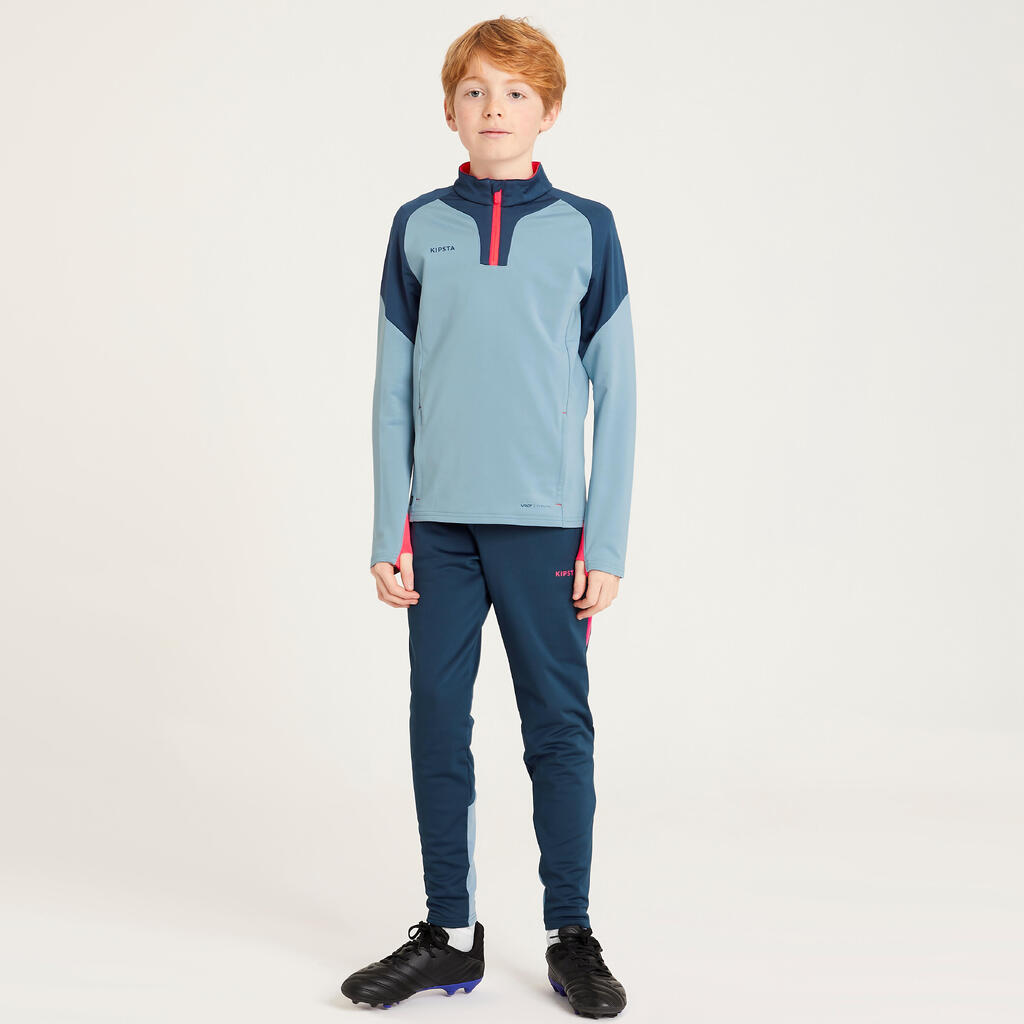 Kids' 1/2 Zip Football Sweatshirt Viralto - Black & Parma