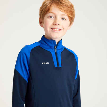 Kids' 1/2 Zip Football Sweatshirt Viralto Club - Blue and Navy