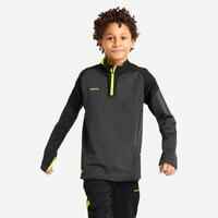 Kids' Football 1/2 Zip Sweatshirt Viralto Solo - Black/Grey/Neon Yellow.