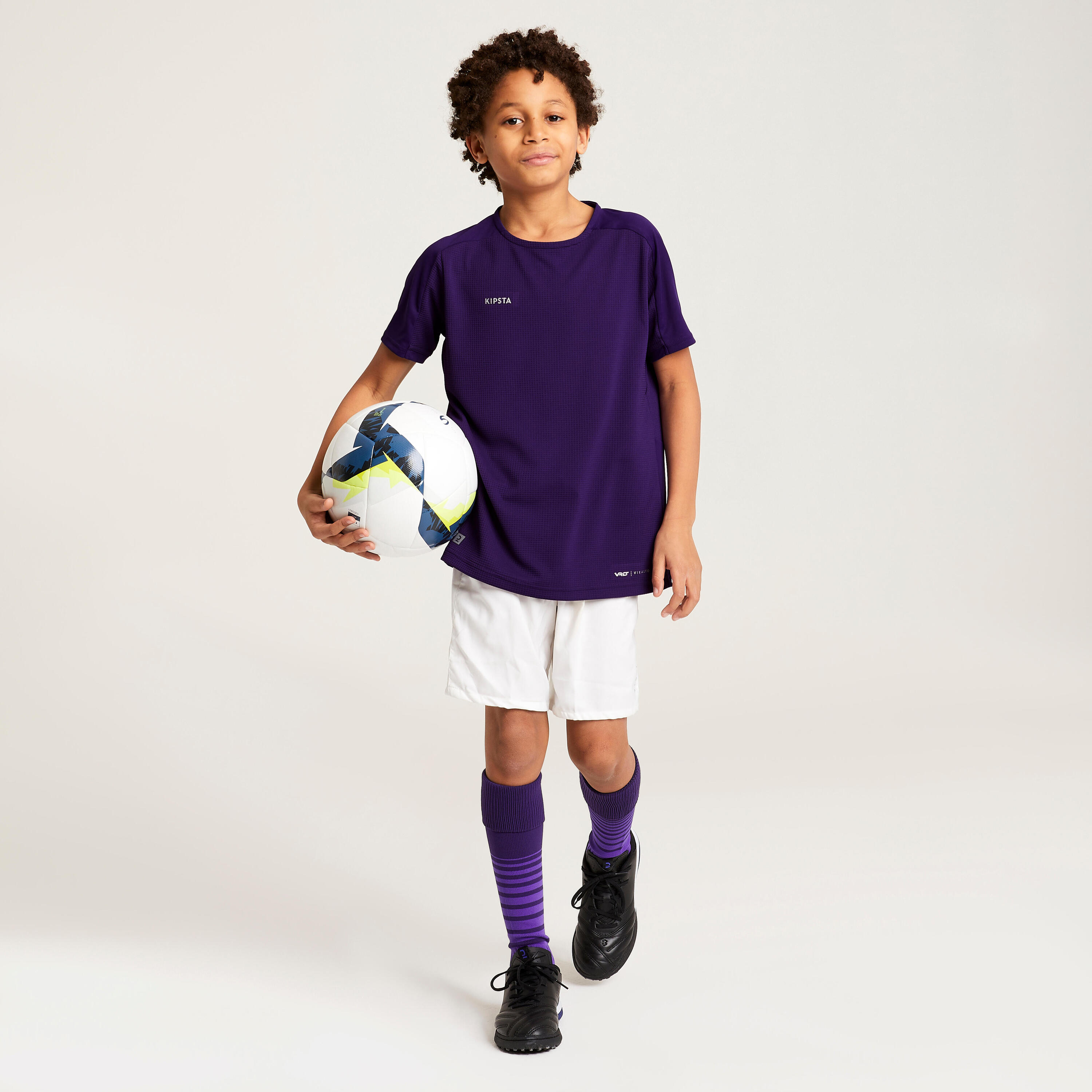 Camiseta de fútbol manga corta Niños Kipsta Viralto Club violeta 5/10