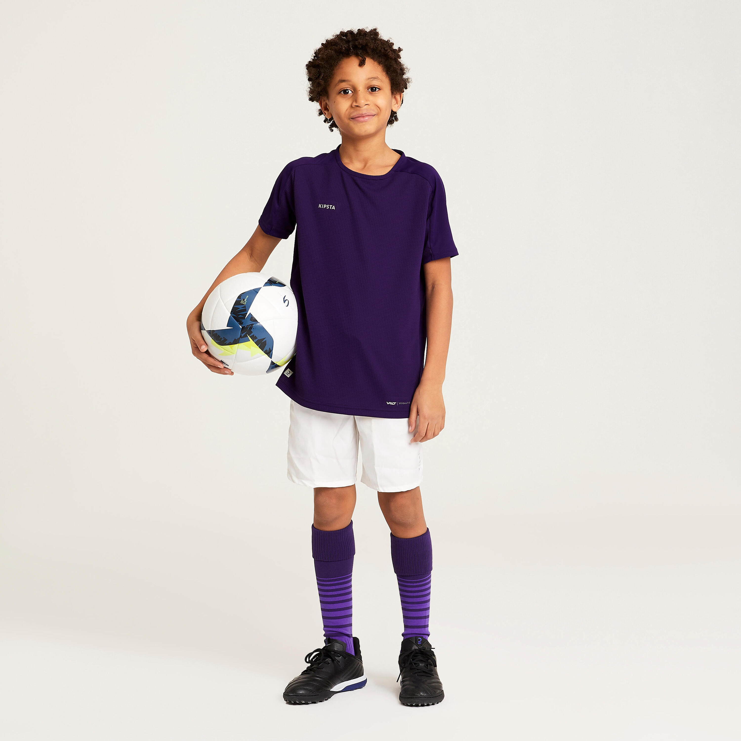 Camiseta de fútbol manga corta Niños Kipsta Viralto Club violeta 4/10