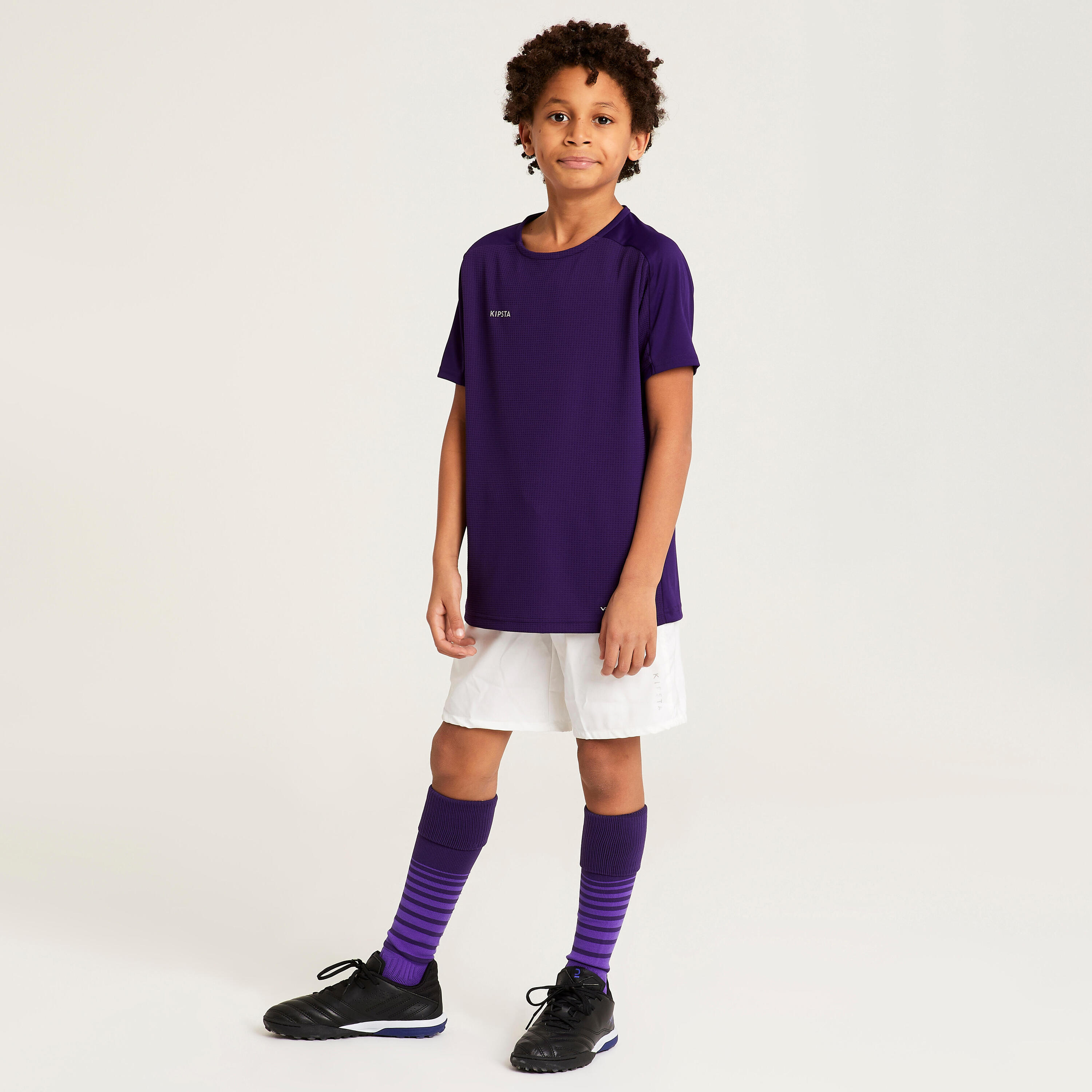 Camiseta de fútbol manga corta Niños Kipsta Viralto Club violeta 6/10