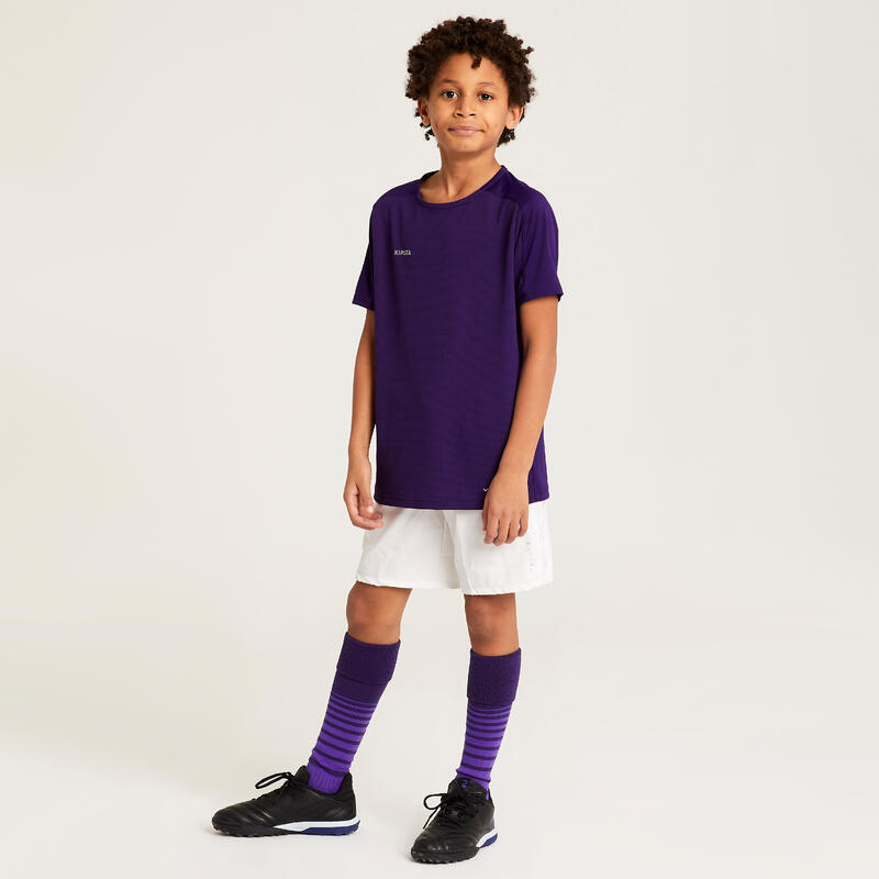 Camiseta de fútbol manga corta Niños Kipsta Viralto Club violeta