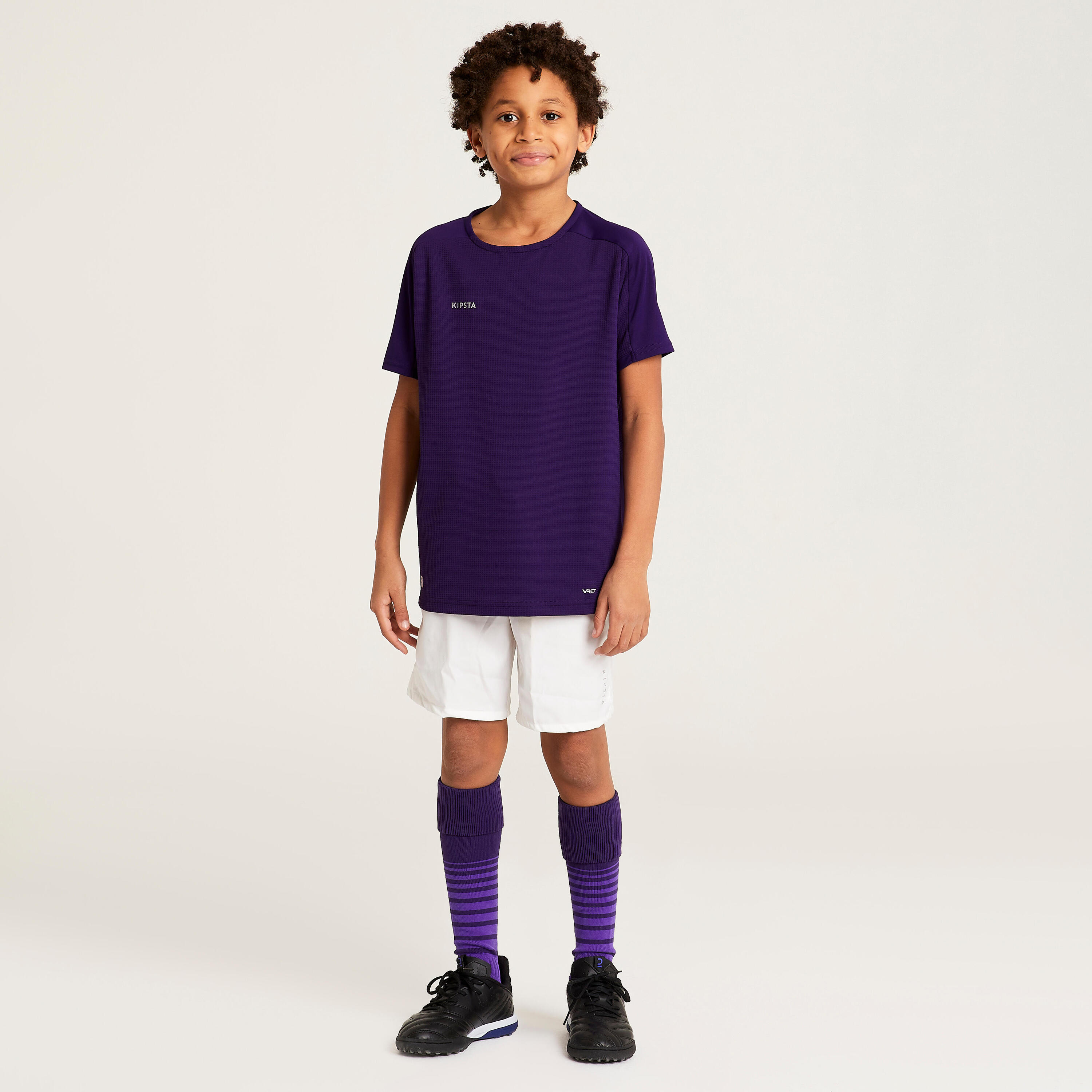 Camiseta de fútbol manga corta Niños Kipsta Viralto Club violeta 2/10