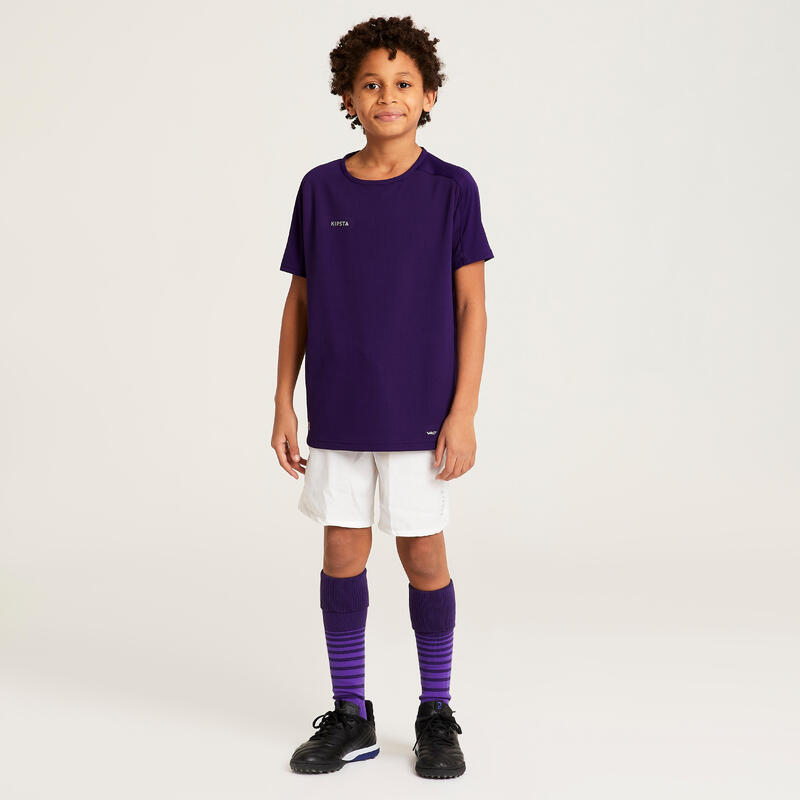 Camiseta de fútbol manga corta Niños Kipsta Viralto Club violeta