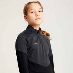 Girls' 1/2 Zip Football Sweatshirt Viralto - Black