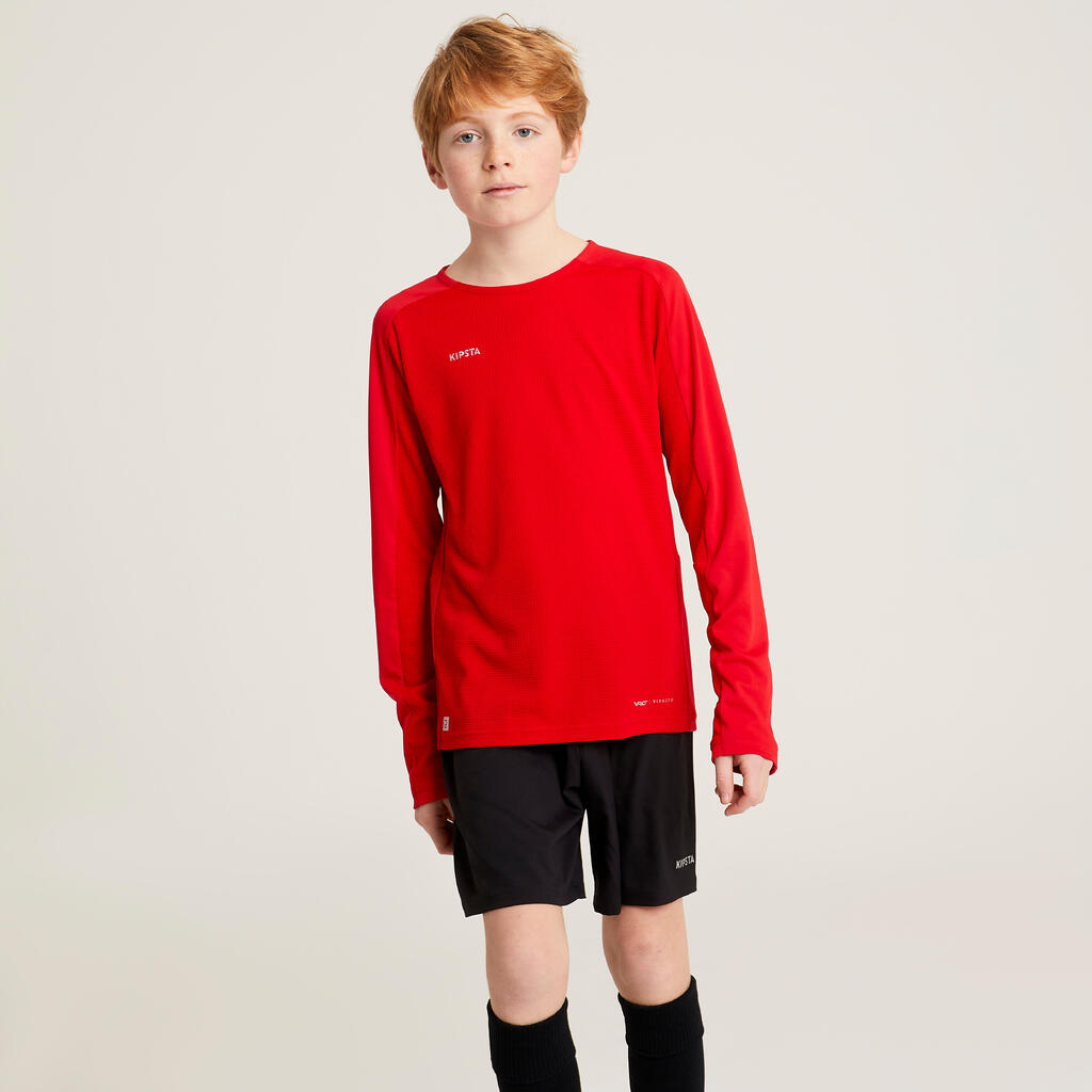 Kids' Long-Sleeved Football Shirt Viralto Letters - Blue