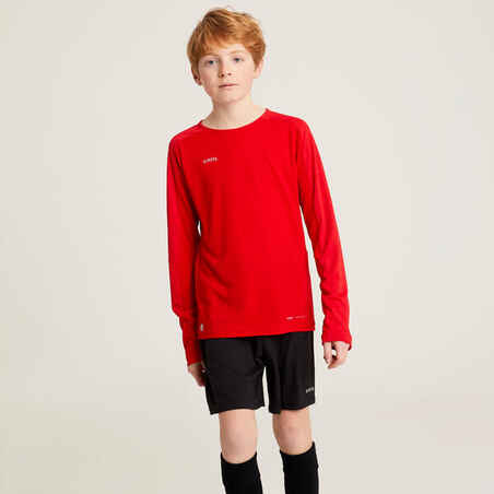 Vaikiški futbolo marškinėliai ilgomis rankovėmis „Viralto Club“, raudoni