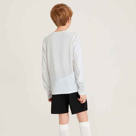 Vaikiški futbolo marškinėliai ilgomis rankovėmis „Viralto Club“, balti