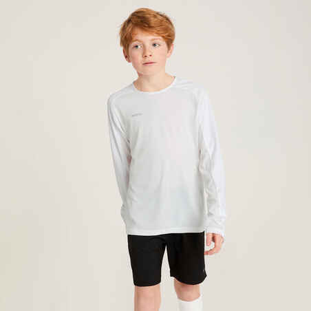 Kids' Long-Sleeved Football Shirt Viralto Club - White