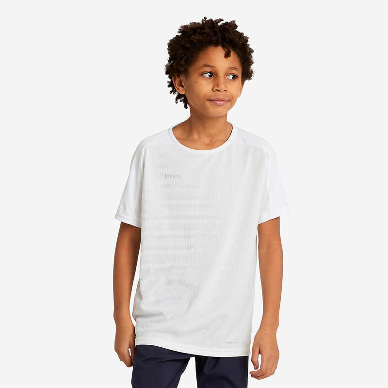 Camiseta de fútbol manga corta Niños Kipsta Viralto blanca