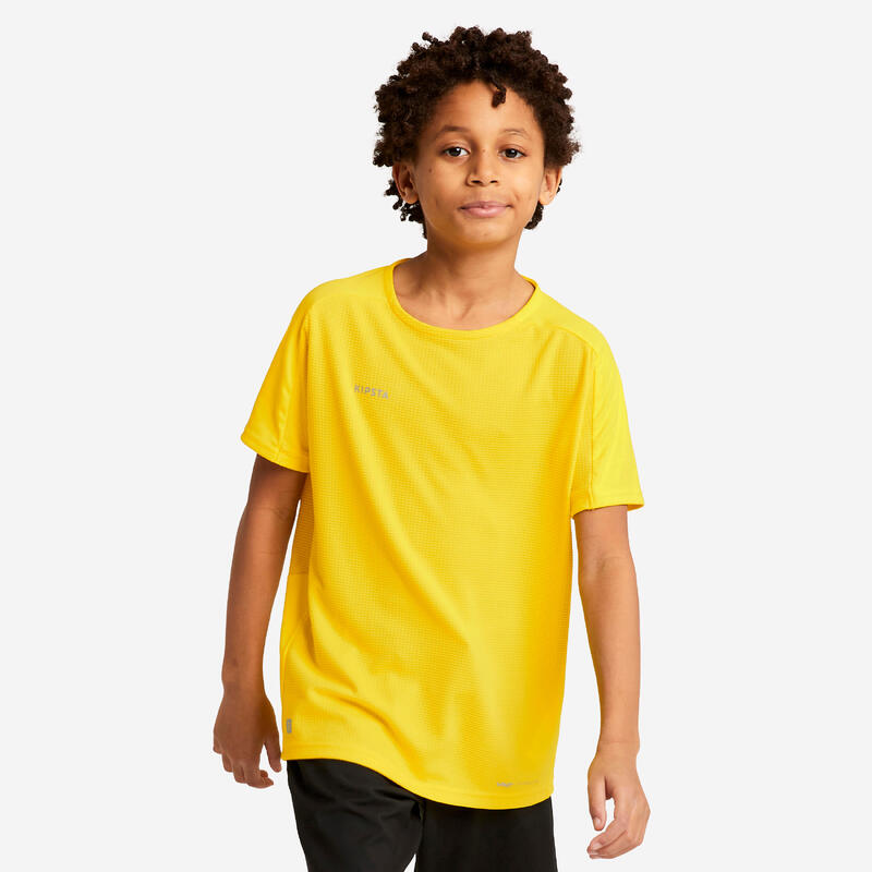 Camiseta de fútbol manga corta Niños Kipsta Viralto Club amarilla