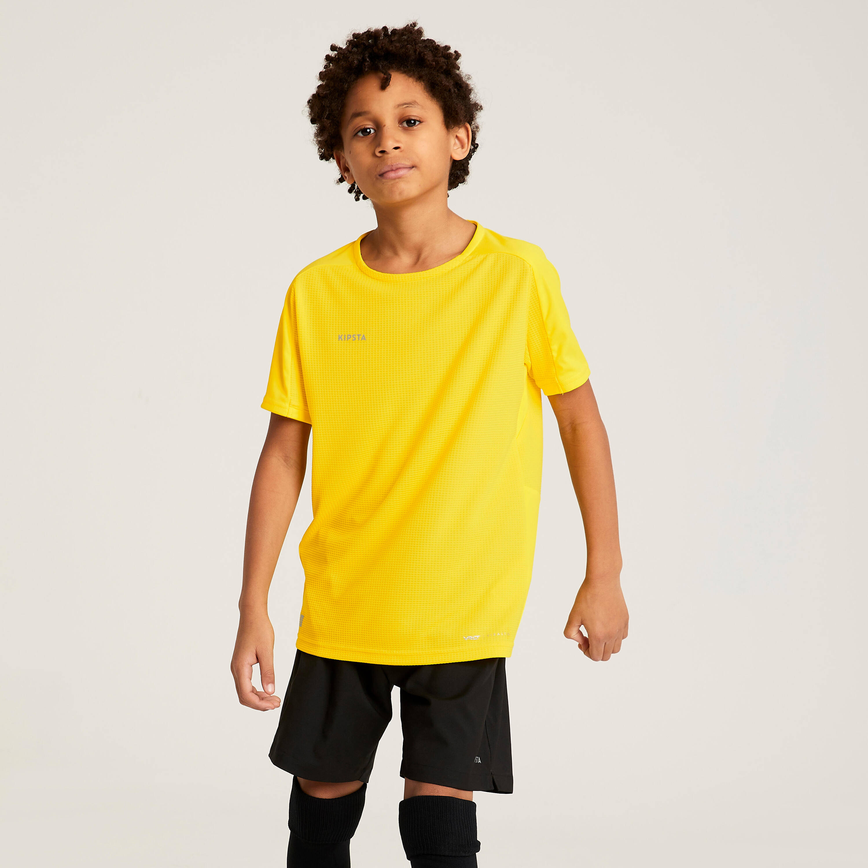 Kids' Short-Sleeved Football Shirt Viralto Club - Yellow -  1