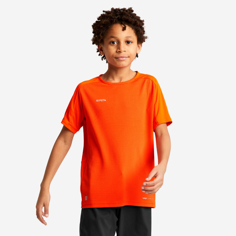 Camiseta de fútbol manga corta Niños Kipsta Viralto naranja