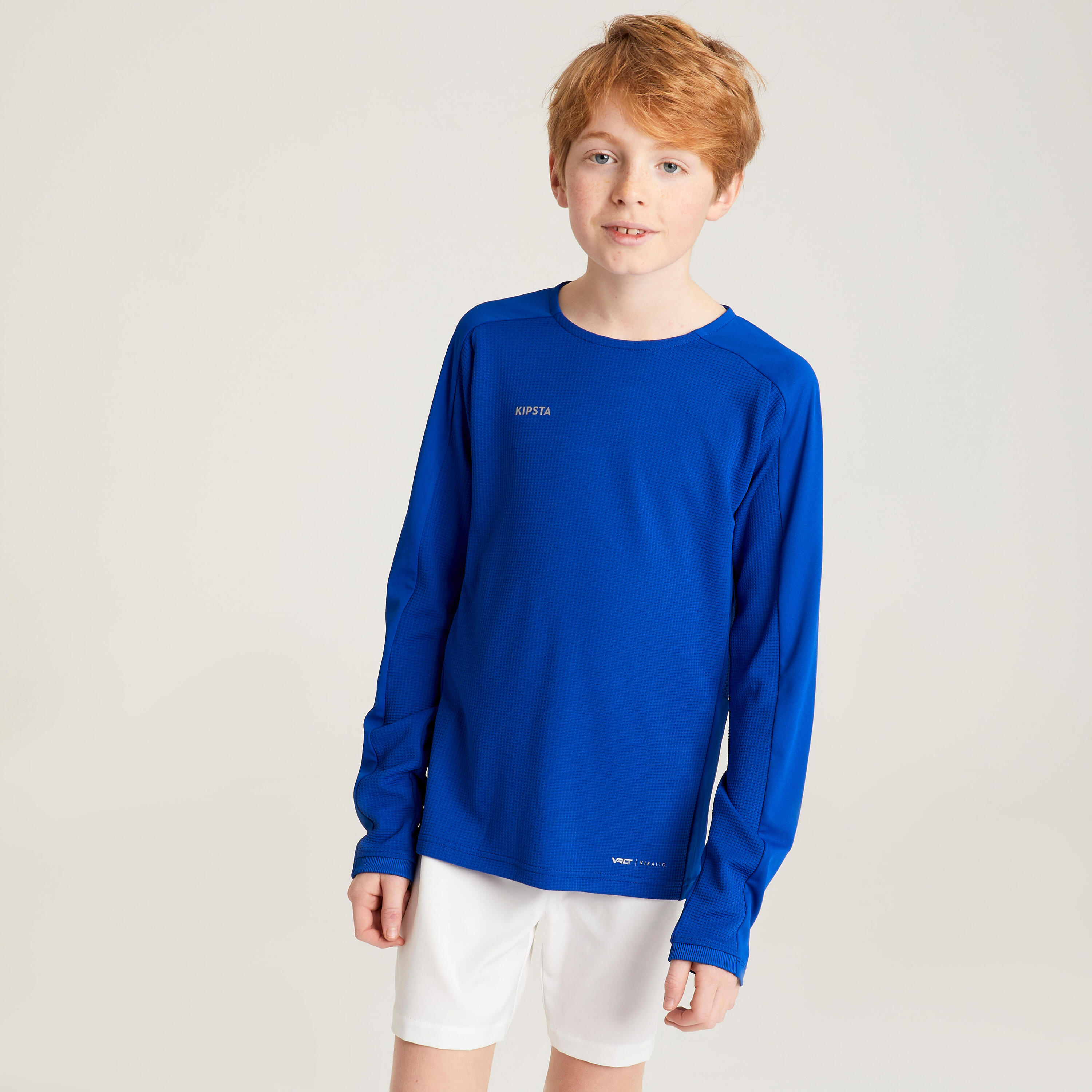 Camiseta de fútbol manga larga Niños Kipsta Viralto azul 2/8