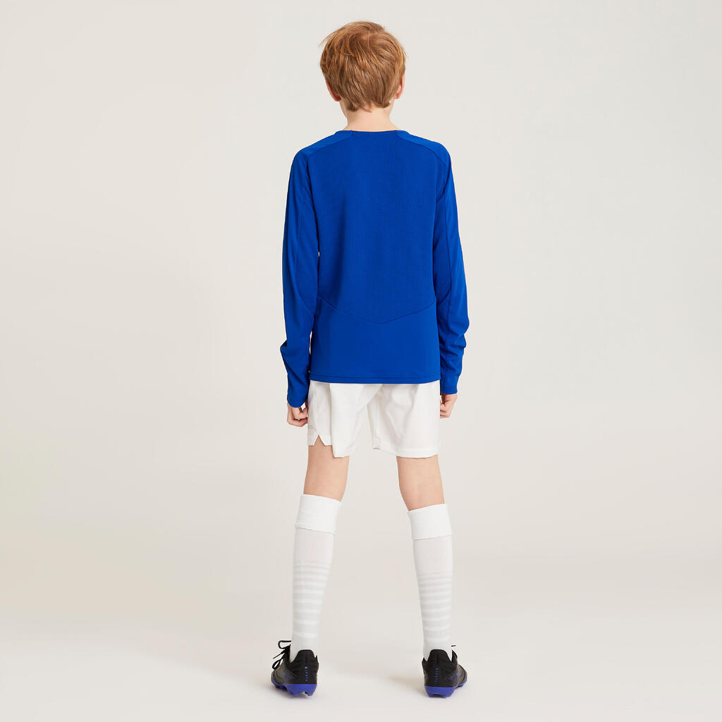 Kids' Long-Sleeved Football Shirt Viralto Letters - Blue