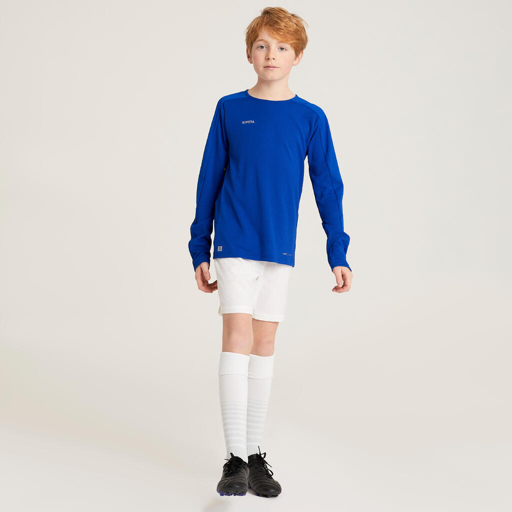 Kids' Long-Sleeved Football Shirt Viralto Letters - Blue