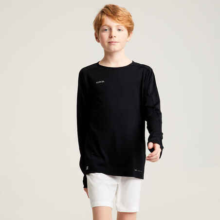 Vaikiški futbolo marškinėliai ilgomis rankovėmis „Viralto Club“, juodi