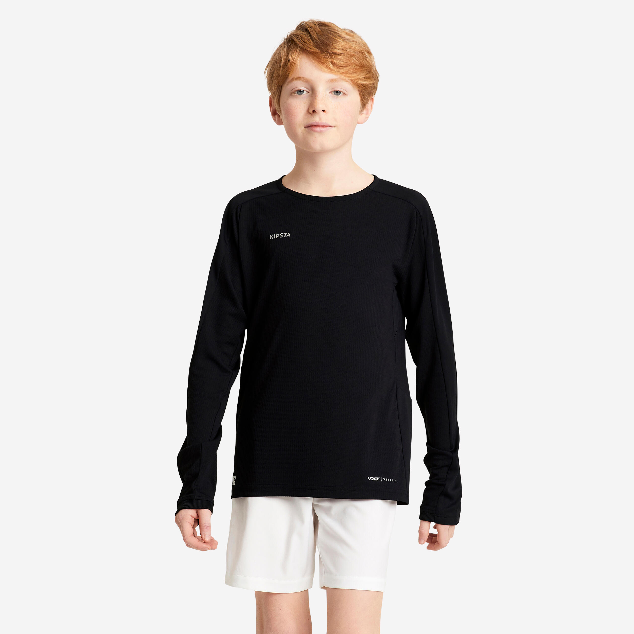 Kipsta - Maillot De Football Manches Longues Viralto Club Jr Noir - T-shirt Manches Longues - Football / Futsal / Sepak - Noir - 8 À 10 Ans -