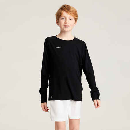 Kids' Long-Sleeved Football Shirt Viralto Club - Black