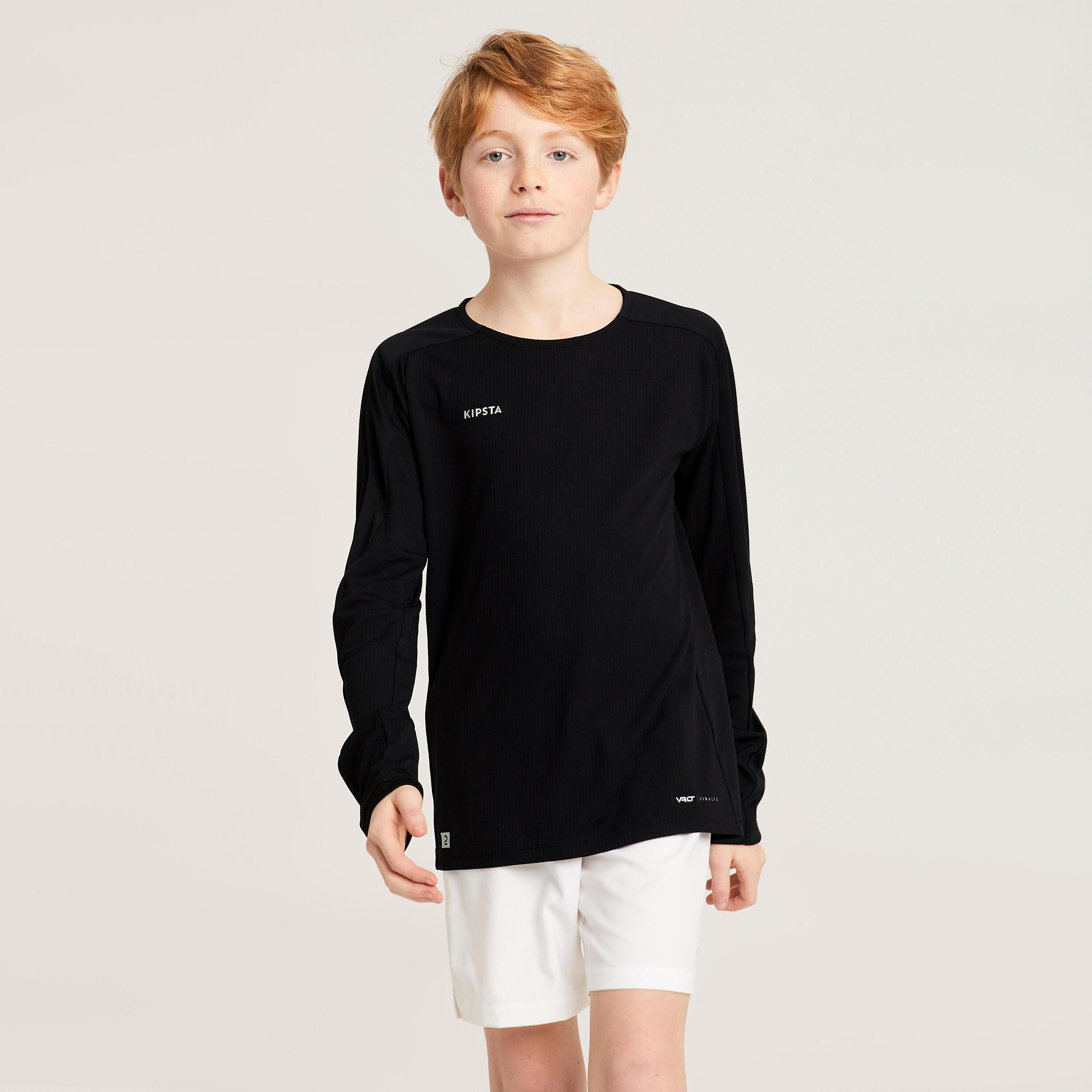Camiseta de fútbol manga larga Niños Kipsta Viralto negra 2/9