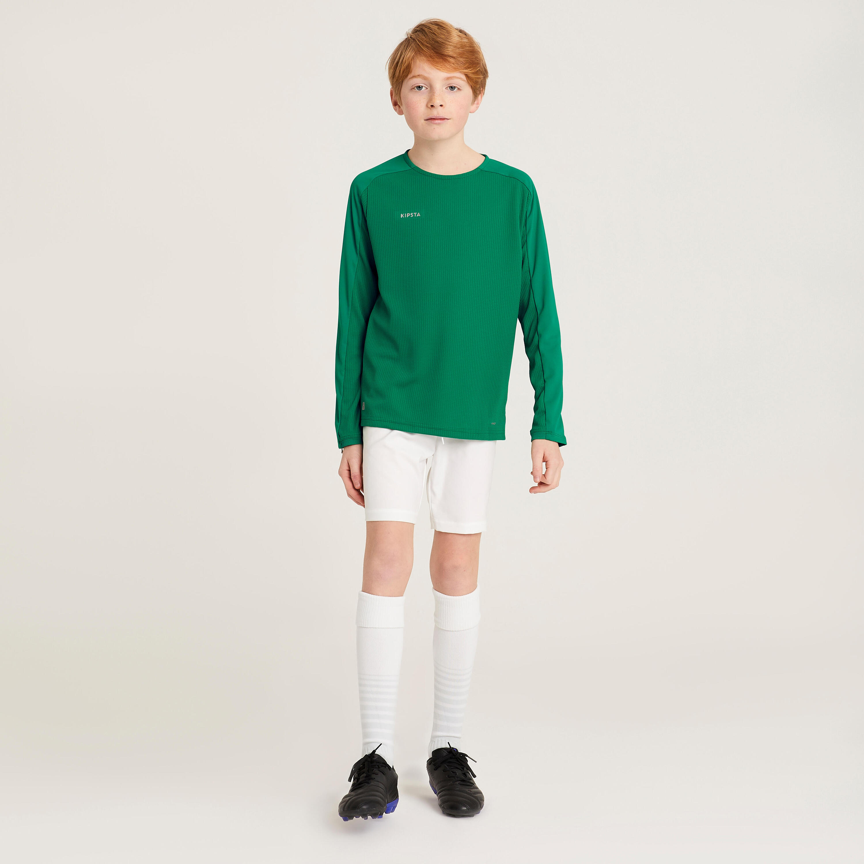 Camiseta de fútbol manga larga Niños Kipsta Viralto verde 7/10