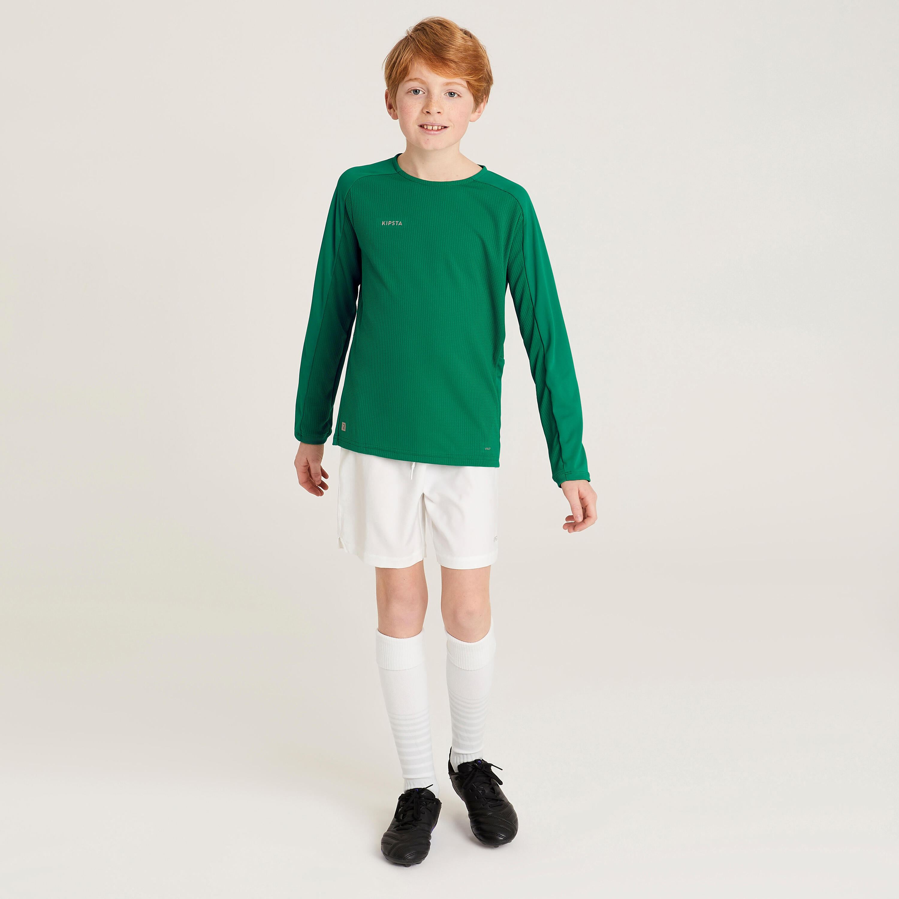 Camiseta de fútbol manga larga Niños Kipsta Viralto verde 6/10