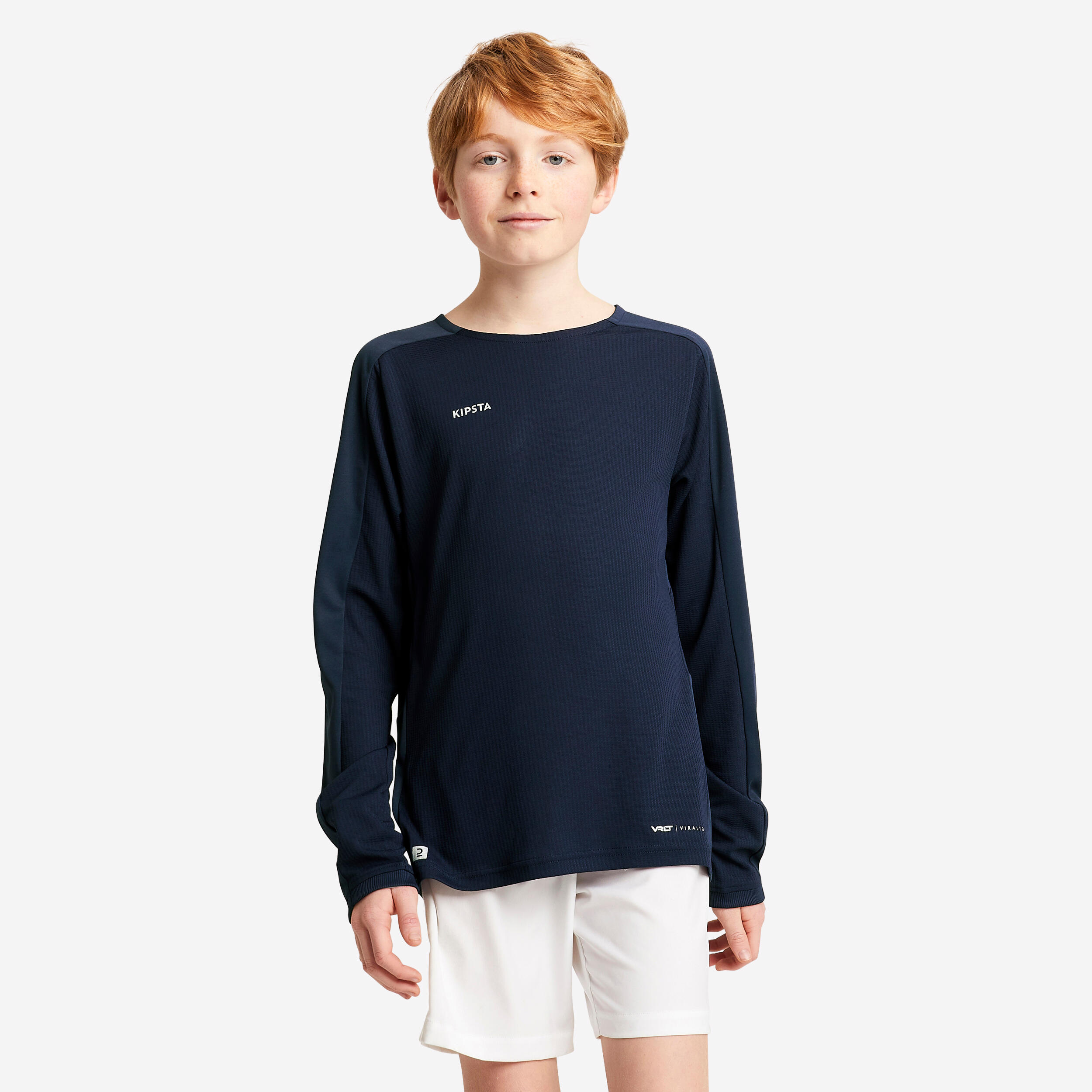 Kids' Long-Sleeved Football Shirt Viralto Club - Navy Blue 3/6