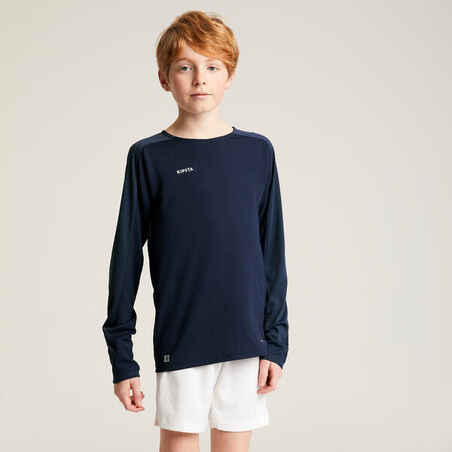 Vaikiški futbolo marškinėliai ilgomis rankovėmis „Viralto Club“, tamsiai mėlyni