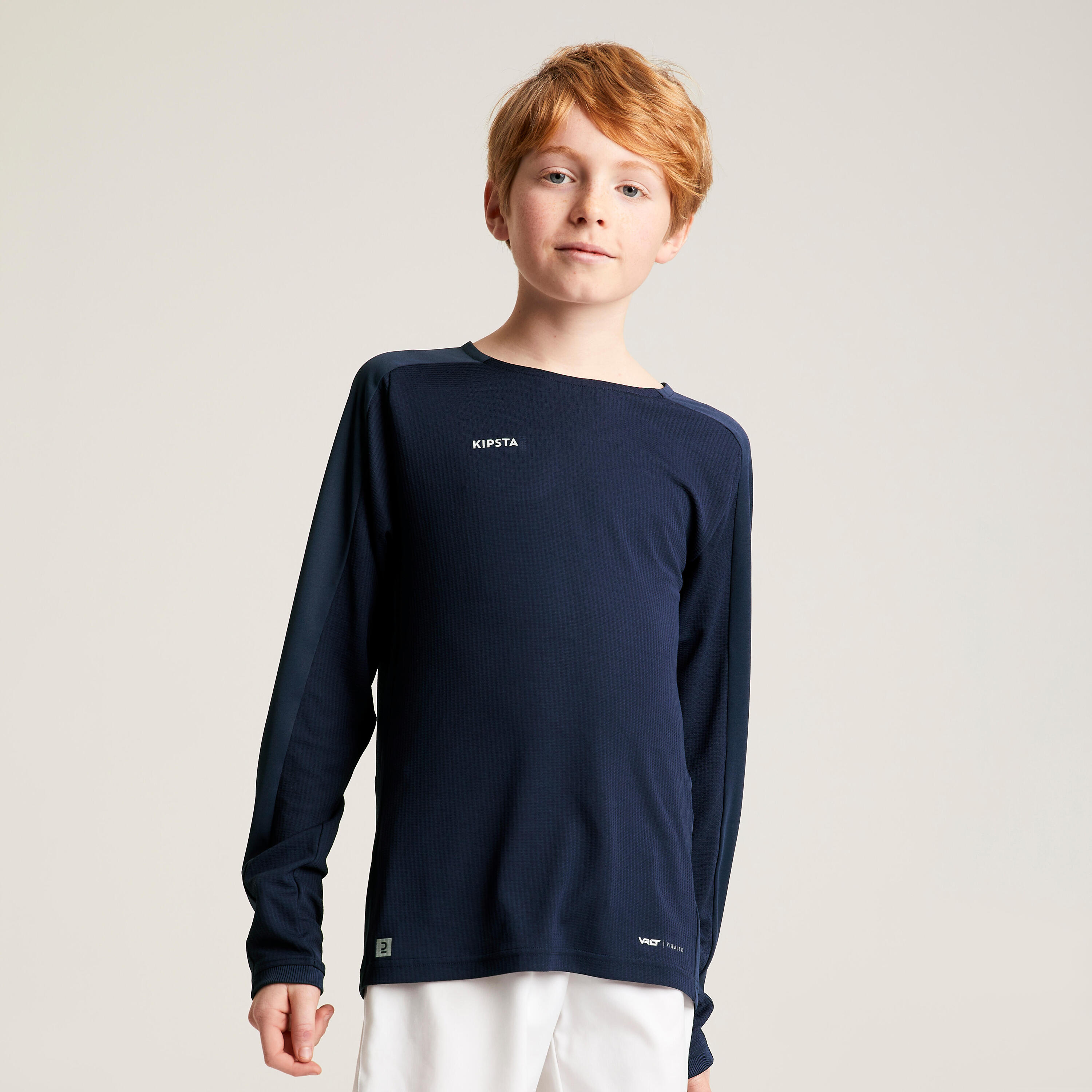 Camiseta de fútbol manga larga Niños Kipsta Viralto azul marina 3/10