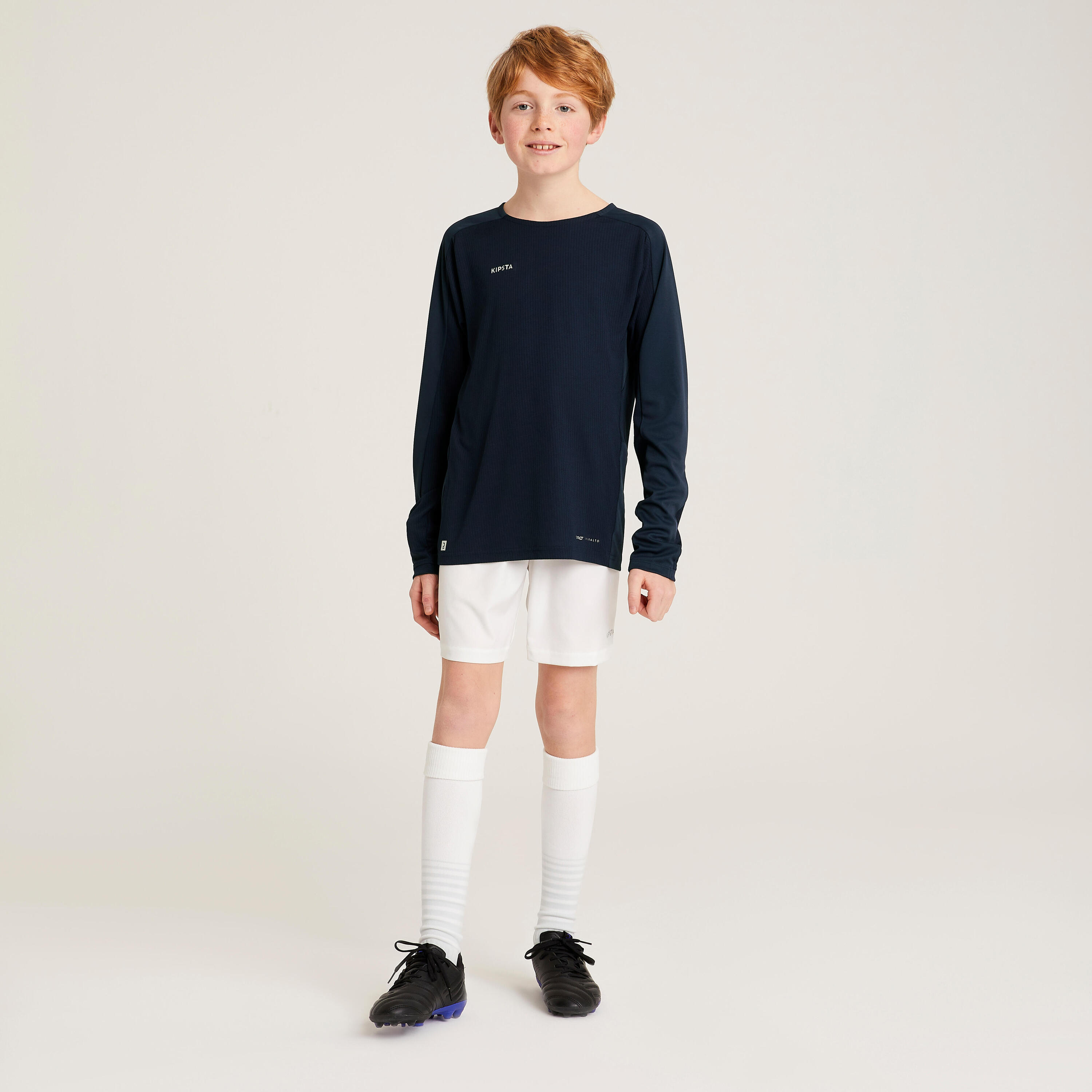 Kids' Long-Sleeved Football Shirt Viralto Club - Navy Blue 4/6