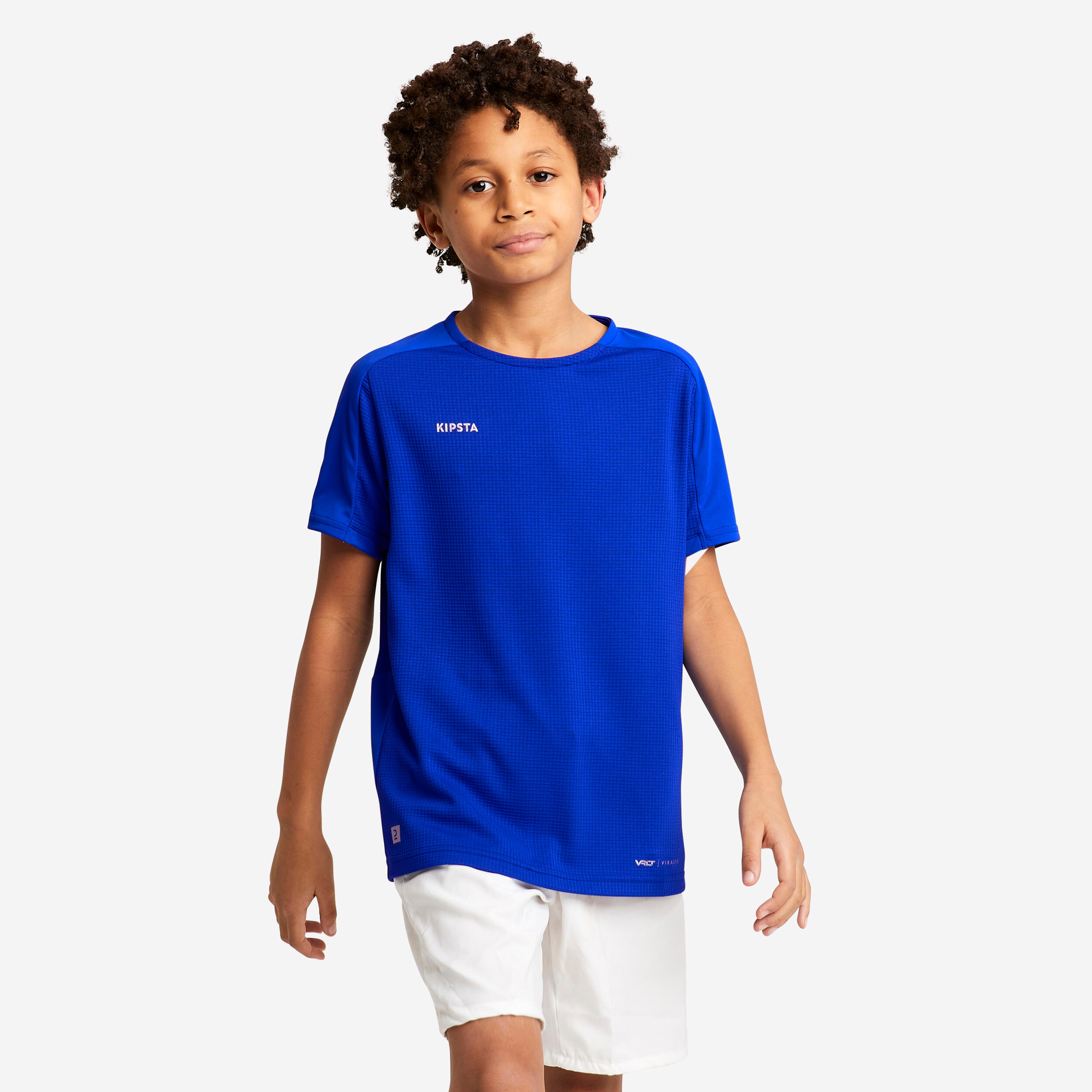 Camiseta de Futbol Viralto JR manga corta AQUA Azul y Rosa Decathlon