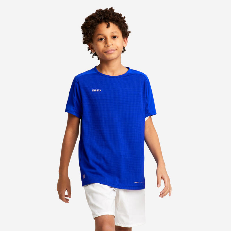 Camiseta de fútbol manga corta Niños Kipsta Viralto azul