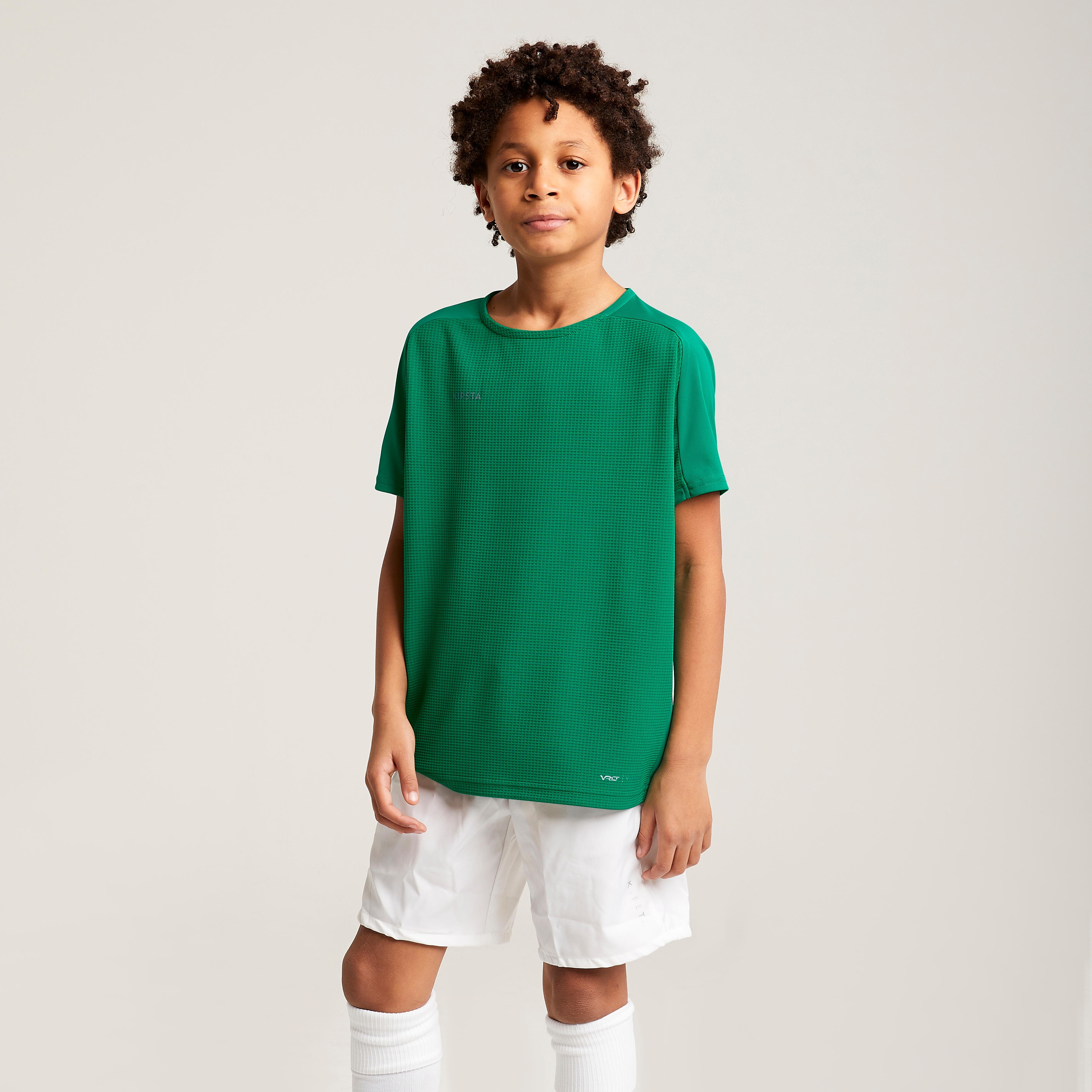 Camiseta de Futbol Viralto JR manga corta AQUA Azul y Rosa Decathlon