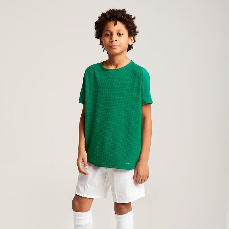 Camiseta de fútbol manga corta Niños Kipsta Viralto verde