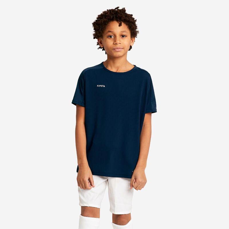 Camiseta de fútbol manga corta Niños Kipsta Viralto azul