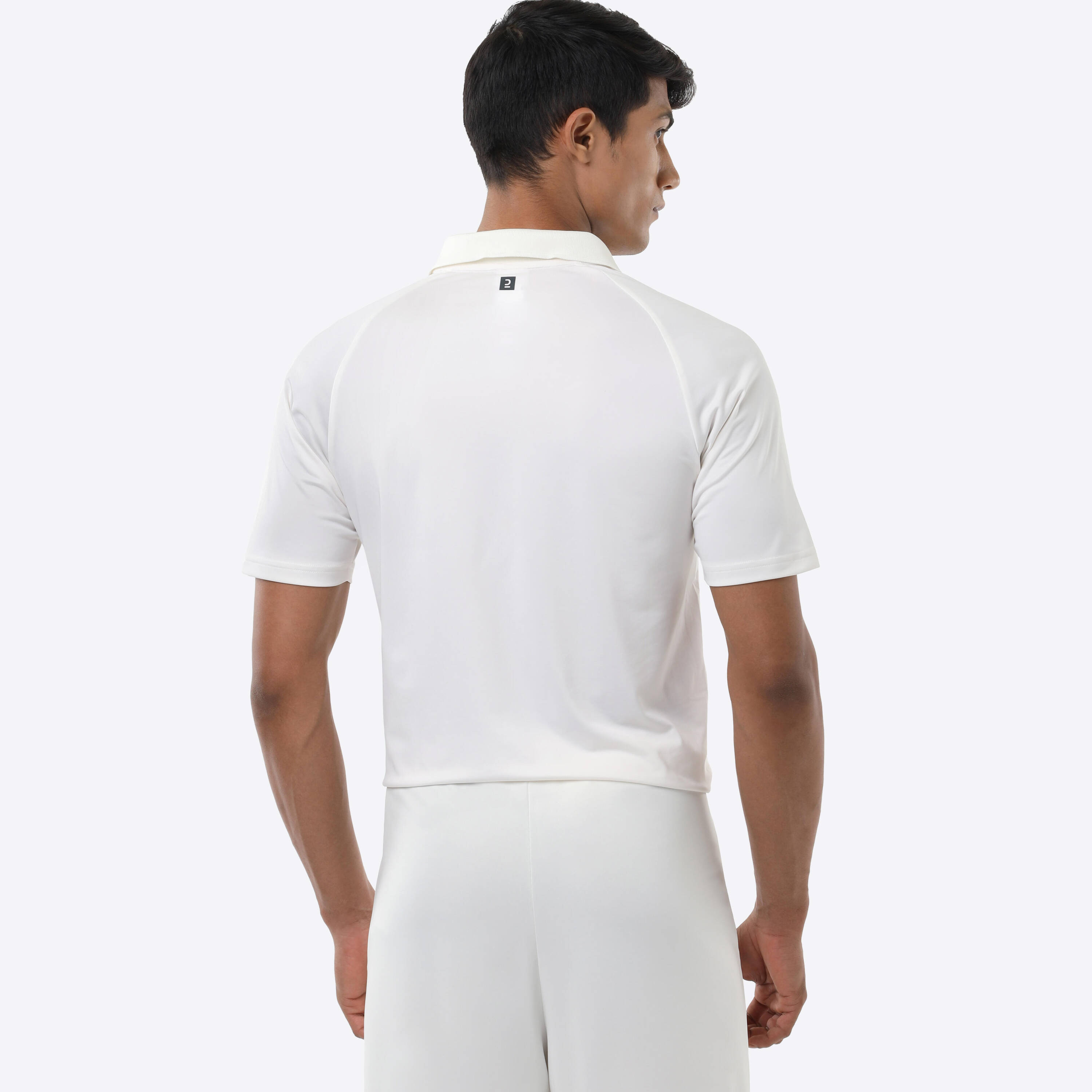 Men Cricket Short Sleeved Polo Tshirt Soft P100 - White -  4