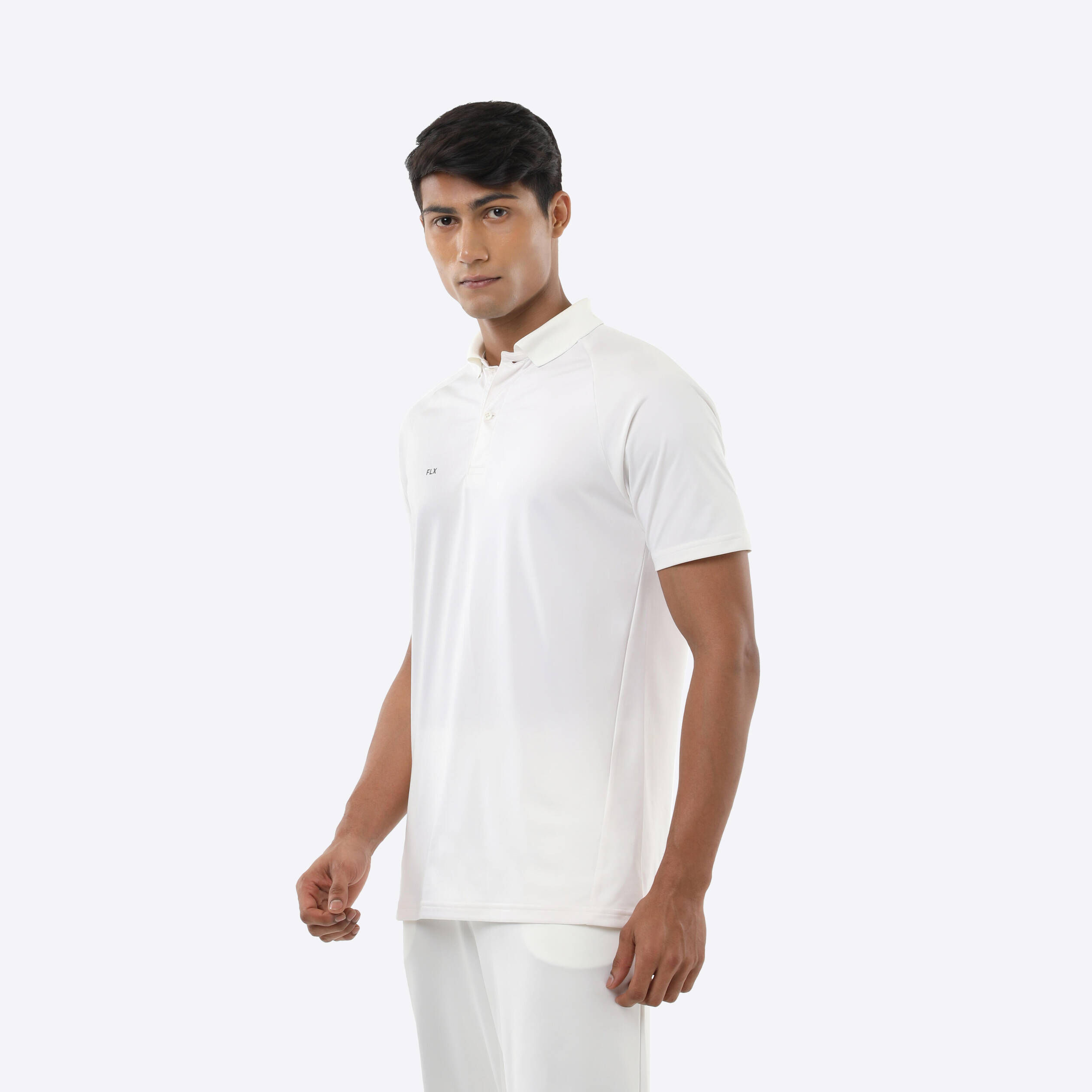 Men Cricket Short Sleeved Polo Tshirt Soft P100 - White